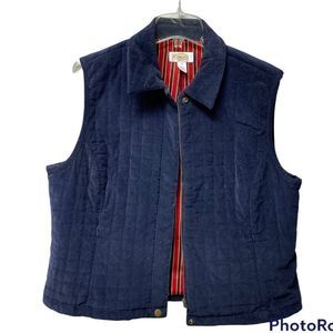 Talbots navy quilted corduroy vest